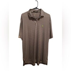 RLX Ralph Lauren Black and White Striped Golf Polo